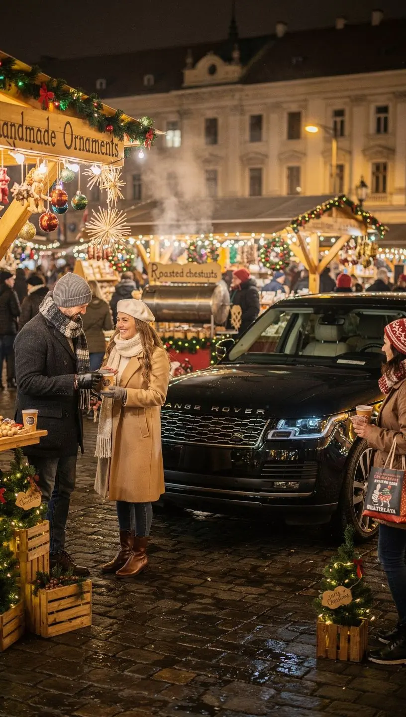 Luxusné vozidlo pripravené na prenájom pred termálnym kúpeľom na Slovensku